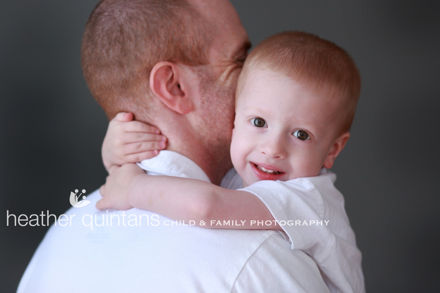 Son and Dad photographed at Heather Quintans Studio with natural light